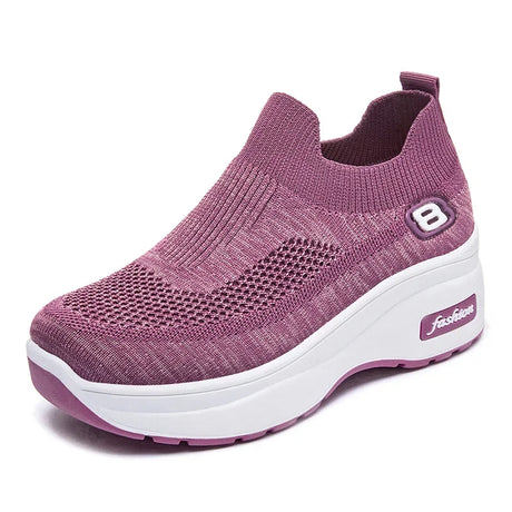 Women Orthopedic Walking Shoes Breathable Mesh Slip-On Sneakers Nursing Work Comfortable Casual Cushion Athletic Running Joggers - Lootquake
