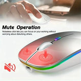 Souris de jeu sans fil, rétroéclairée, compatible USB, rechargeable, RVB, silencieuse, ergonomique, pour ordinateur portable et PC