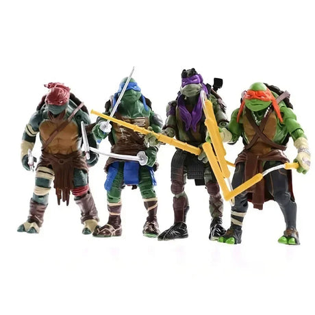 4pcs/Set Variant Era 2014 Movie Version 4 Ninja Turtle TMNT Movable Joint Doll Toy Garage Kit Model Desktop Decoration Toys - Lootquake
