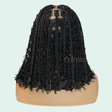 12" Goddess Boho Bob Braids Wig | 360 Lace Frontal | Curly Ends | Ombre & Color Options | Baby Hair