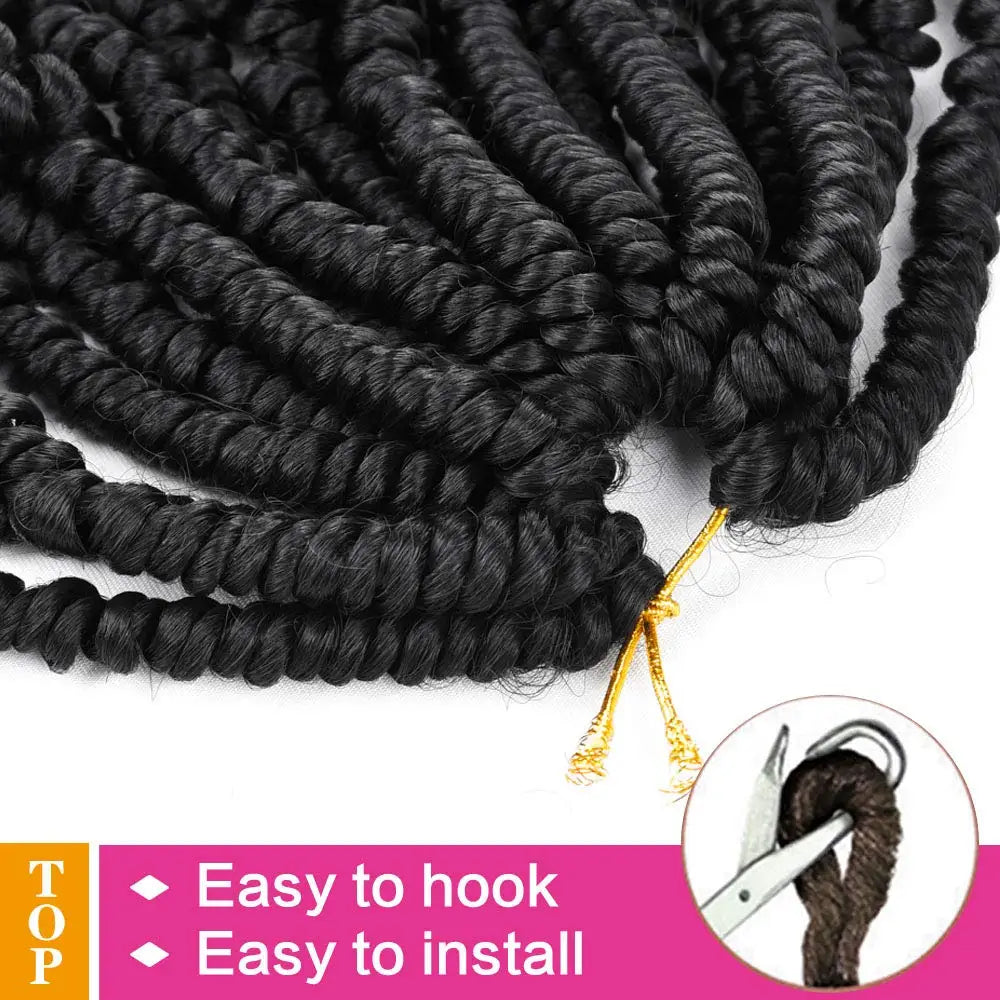 Bob Spring Twist Crochet Hair | Pre-Twisted Passion Twists | Pre-Looped Braids | 6-8 Inch | 20 Strands/Pack