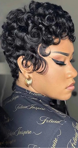 99J Burgundy & Natural Black Pixie Cut Wig | 150% Density Glueless Remy Human Hair Bob