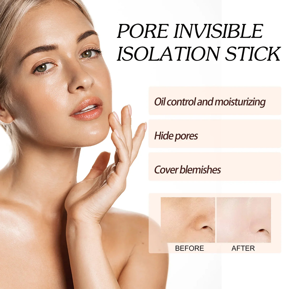 Prebase de maquillaje en barra Invisible Pore Stick Herramientas y accesorios de maquillaje femenino No se arruga Resistente al agua Duradero Sin separación Elf Makeup