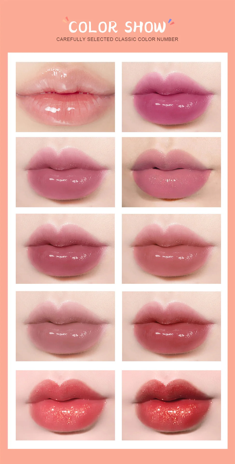 Pearlescent Liquid Lipstick Set 10pcs Waterproof Long Wearing Lip Gloss Shiny Moisturizing Non Fade Mini Lip Glaze makeup