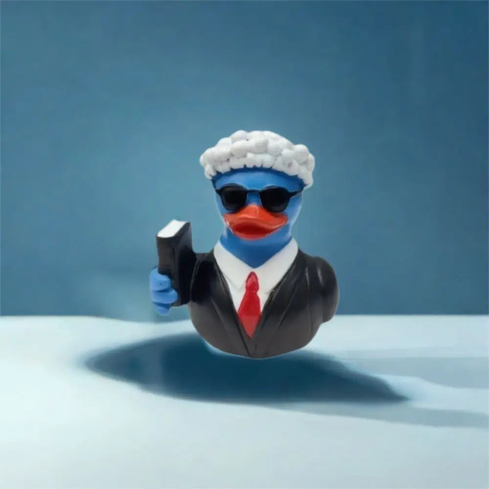 Estatua de pato de resina artesanal, adorno de dibujos animados, escultura creativa de animales, lindas miniaturas impermeables, figurita de gabinete
