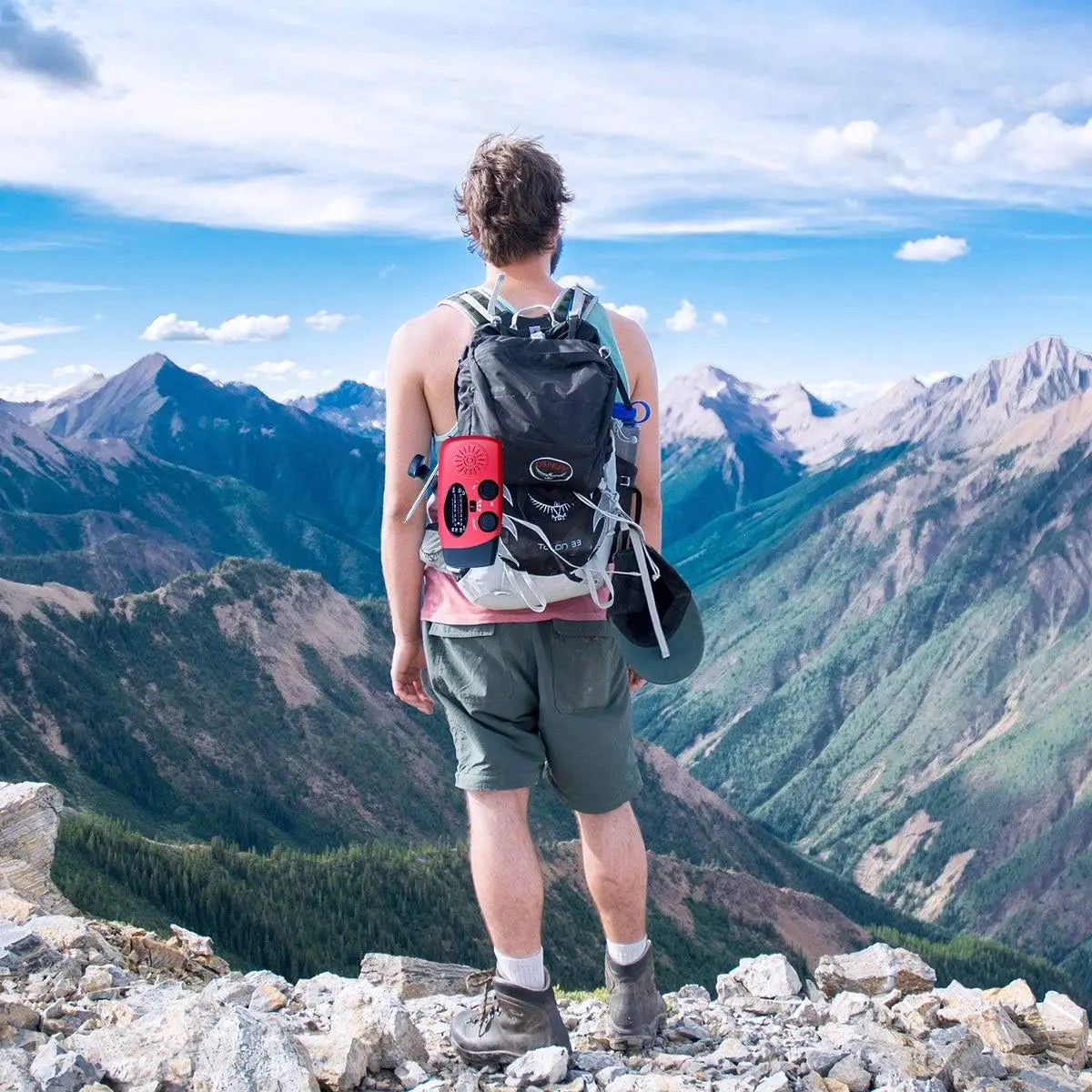 2000mAh Emergency Crank Weather Radio with LED Flashlight, Alertsync Portable AM/FM/NOAA Solar Radio with Phone Charger, SOS Ala