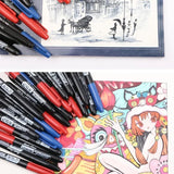 6PCs/Set Permanent Marker Pen Fine Point Waterproof Markers Thin Nib Crude Nib Black Blue Red Ink 1.5mm Fine Color Marker Pens