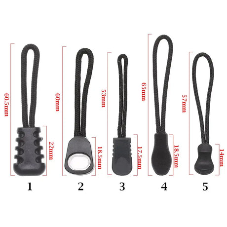 10Pcs Zipper Puller End Fit Rope Tag Fixer Zip Cord Tab Replacement Clip for Broken Buckle Travel Bag Suitcase Tent Backpack - Lootquake