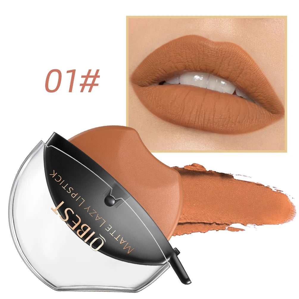 Lip-shaped lipstick seal Sip into makeup lazy blush lipstick Matte makeup effect Moisturizing lip gloss Waterproof non-stick cup