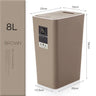 Press Waste Bin with Lid Kitchen Big Storage Food Trash Can Home Recycling Bins Bathroom Trash Can Basket Food Grade Garbage