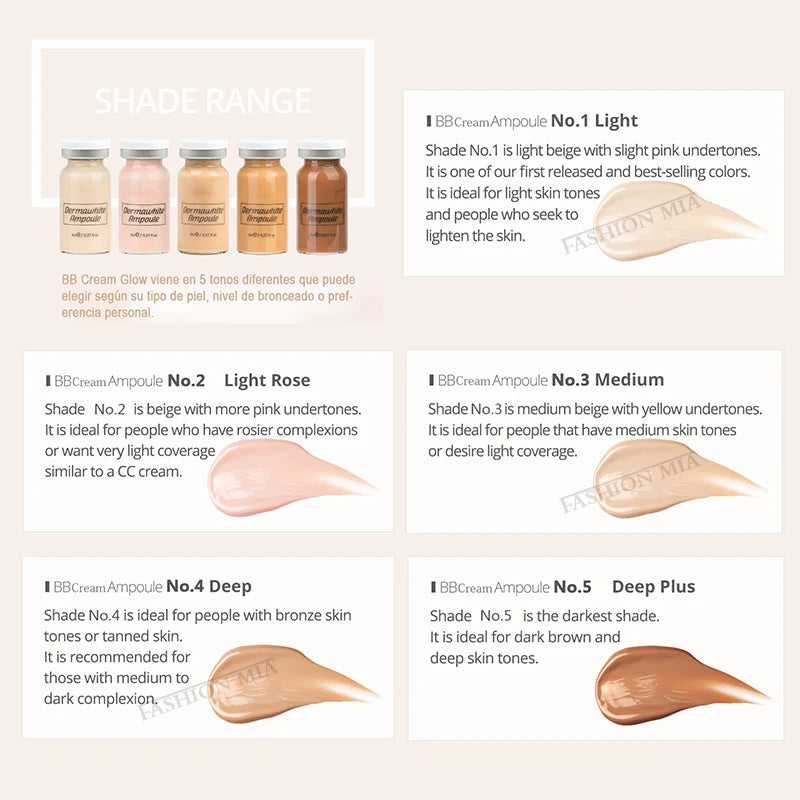 Crema BB de 8 ml, suero iluminador, ampolla, esencia facial, niacinamida/péptido, base hidratante, ácido hialurónico, cuidado de la piel, belleza