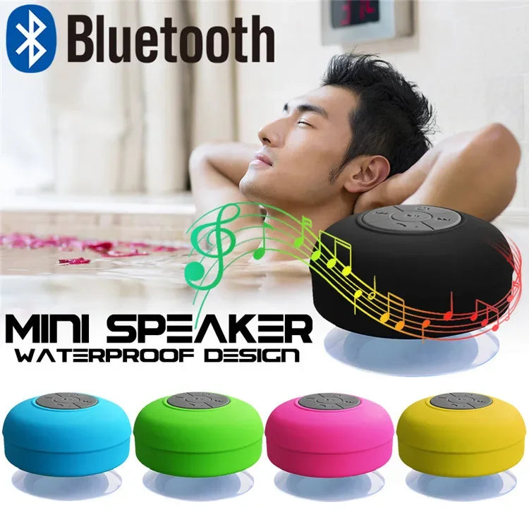 Altavoz Bluetooth inalámbrico resistente al agua con ventosa para coche y ducha.