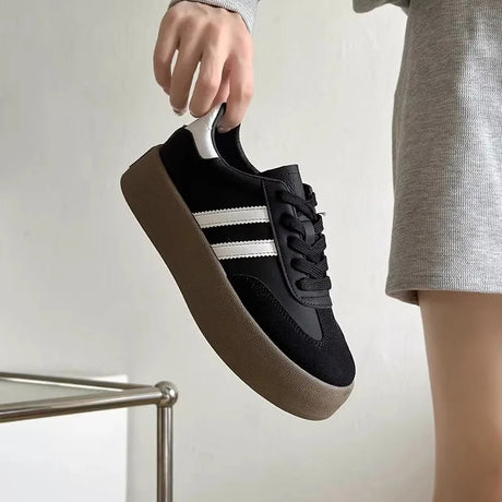 Sports shoes thick sole casual board shoes women 2024 new cowhide everything soft sole inside increase de training shoes - Lootquake