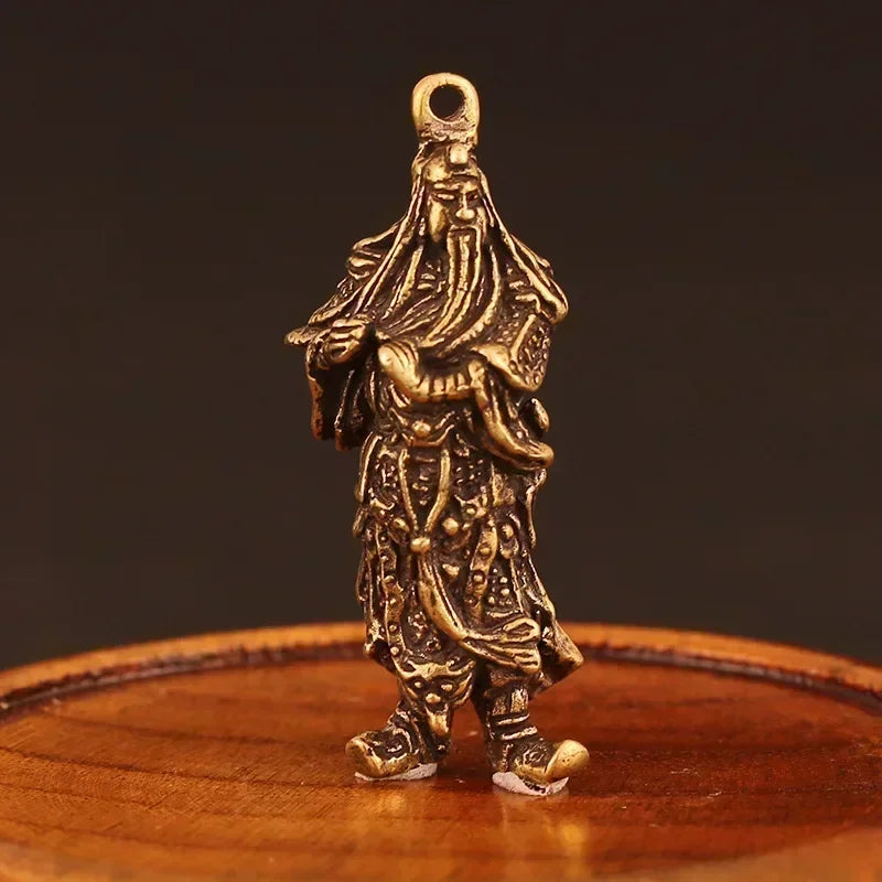 Statue Ornament Solid Brass Miniature Figurines Handmade Craft Living Room Office Home Decor Accessory Buddha Statue Pendant