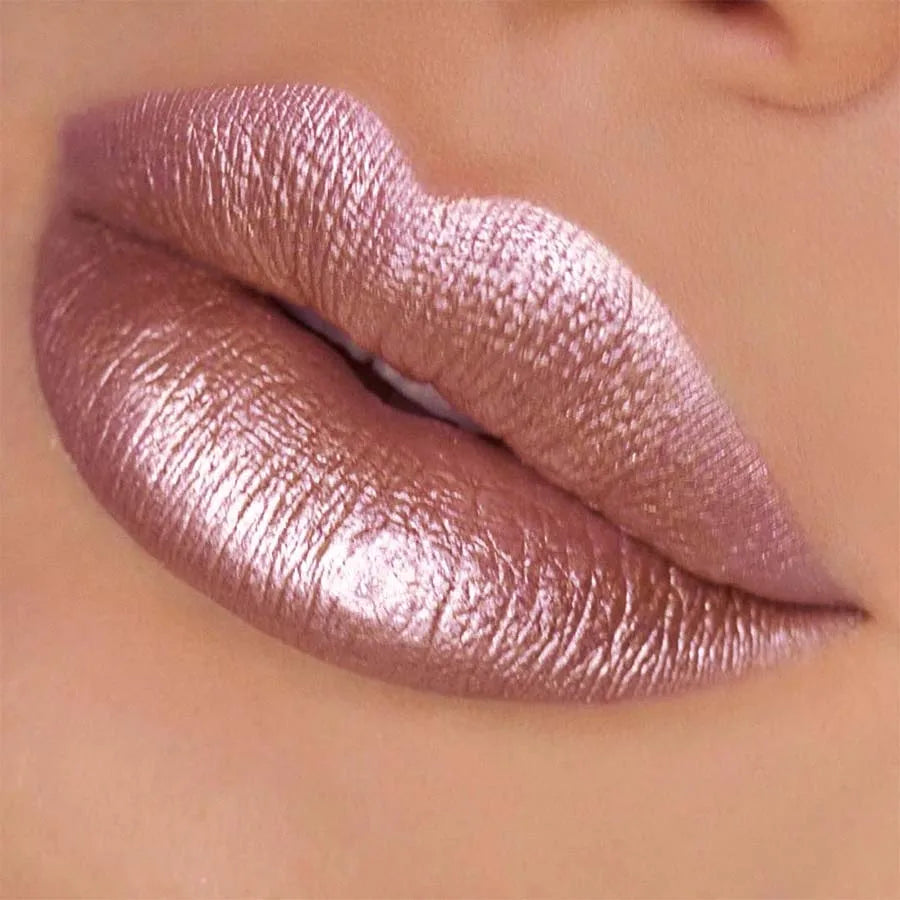 1 rouge à lèvres métallique longue tenue, brillant à lèvres, imperméable, hydratant, rouge, lumineux, scintillant, brillant, maquillage