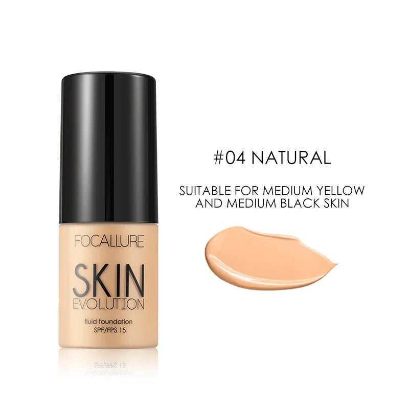 Base de maquillaje Focallure de 8 colores, base líquida, crema de cobertura total, corrector, hidratante, maquillaje facial.
