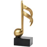 Figuras de notas musicales para decoración del hogar, esculturas de resina doradas, adornos para escritorio, piano, oficina, TV, mueble, recuerdos.