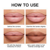 USHAS,Lipstick + lip liner set, matte finish, waterproof, long-lasting and non-staining, velvet nude lip gloss