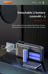 Enceintes Bluetooth sans fil SANSUI, radio pleine bande, lecteur vidéo LED HD, baladeur MP4 portable, batterie rechargeable intégrée