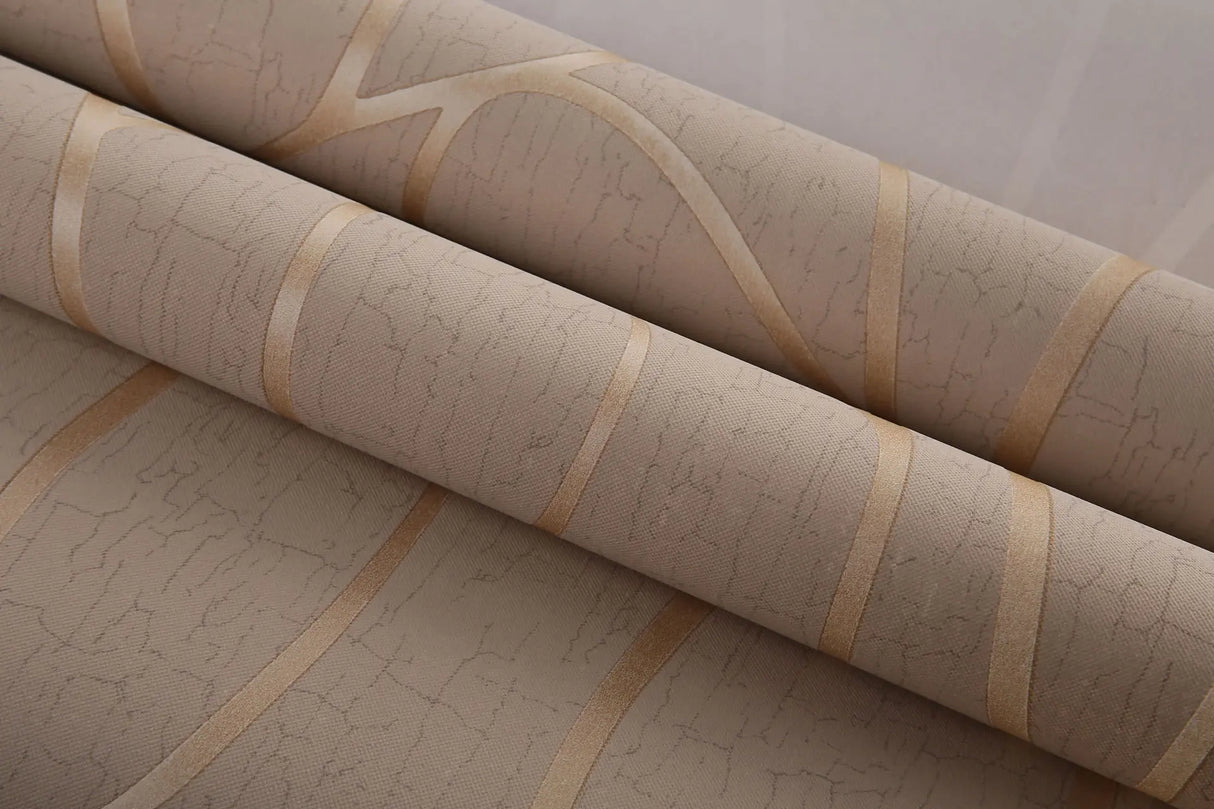Papier peint décoratif pour chambre à coucher, 53 cm, autocollants muraux épais, rayures courbes, résistant à l'humidité, non tissé, style européen moderne