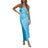 Women Summer Solid Color Party Strapless Dress Sleeveless Backless Elastic Strap Silk Surface Elegant Long Dress - Lootquake