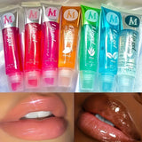 6pcs Fruit Moisturizing Lip Gloss Oil,Transparent Lipstick,Ve, Rosehip,Argan,Peppermintaloe,Coconut Flavor Lip Gel,Long Lasting