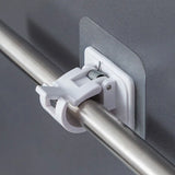 2/4 piezas de abrazaderas autoadhesivas ajustables para barra de cortina, soporte de pared para barra de cortina, sin clavos, para colgar en la pared