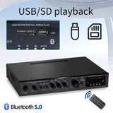 Amplificador de sonido Bluetooth 5.1, altavoz, amplificador de audio estéreo, componentes del sistema de audio estéreo, graves ultra potentes, alta potencia