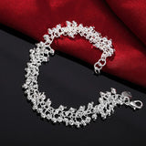 Fashion charm 925 Sterling Silver Bracelet for man woman Twisted rope chain fine jewelry Wedding party Christmas gift - Lootquake