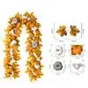 Halloween Thanksgiving Pink Decorations Artificial Fall Maple Leaves Garland Autumn Hanging Pink Pumpkins Flowers Berries Rattan