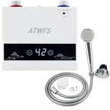 Calentador de agua instantáneo sin tanque ATWFS de 220 V, calentador eléctrico para el hogar, la cocina, el baño, la ducha, calentador de agua caliente de 4600-5500 W