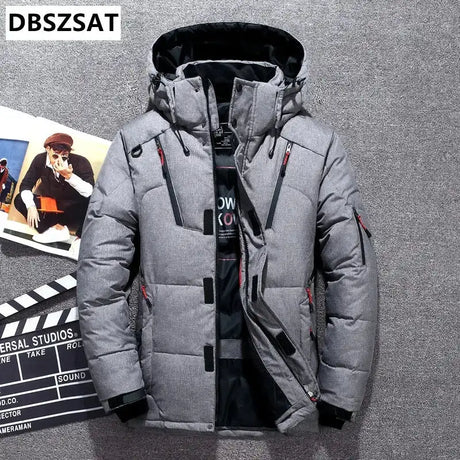 -20 Degree Winter Down Coat Men White Duck Down Parkas Jacket Mens Thick Warm Snow Parka Jacket Overcoat Windbreaker Warm Parkas - Lootquake