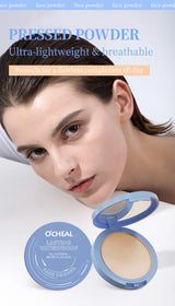 Polvos fijadores mate Ocheal para rostro, control de grasa, ligeros, radiantes, base de maquillaje, polvos compactos, maquillaje de cobertura total, cosmético