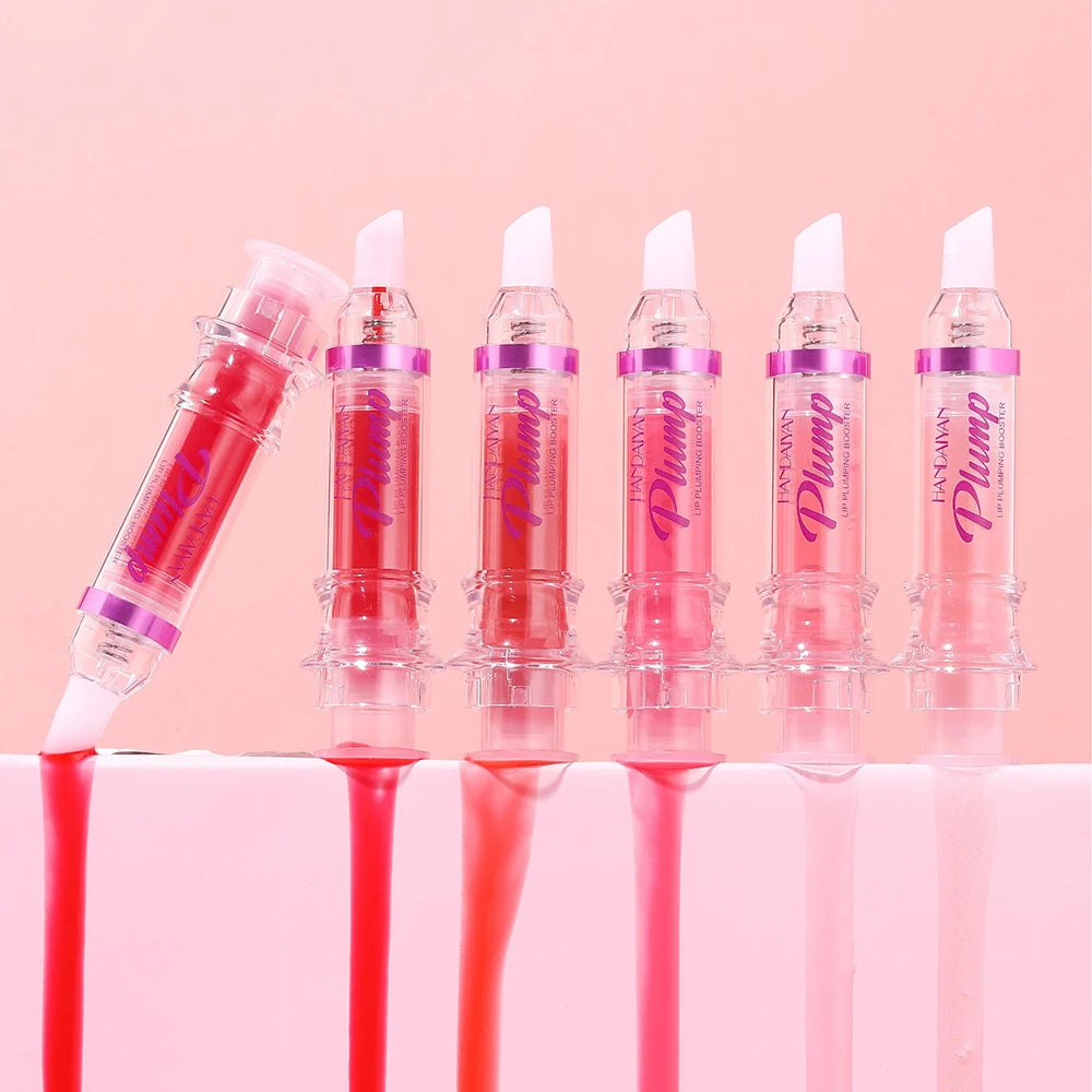 Sexy Plumper Glitter Red Nude Lipstick Liquid Waterproof Moisturize Oil Lipgloss Makeup Lip Plumping Booster Gloss Lipstick