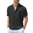 New Mens Henley Short Sleeve Casual Shirt Summer Cotton Shirts Beach Shirts Banded Collar Tshirts lightweight Shirts with Pocket - Lootquake