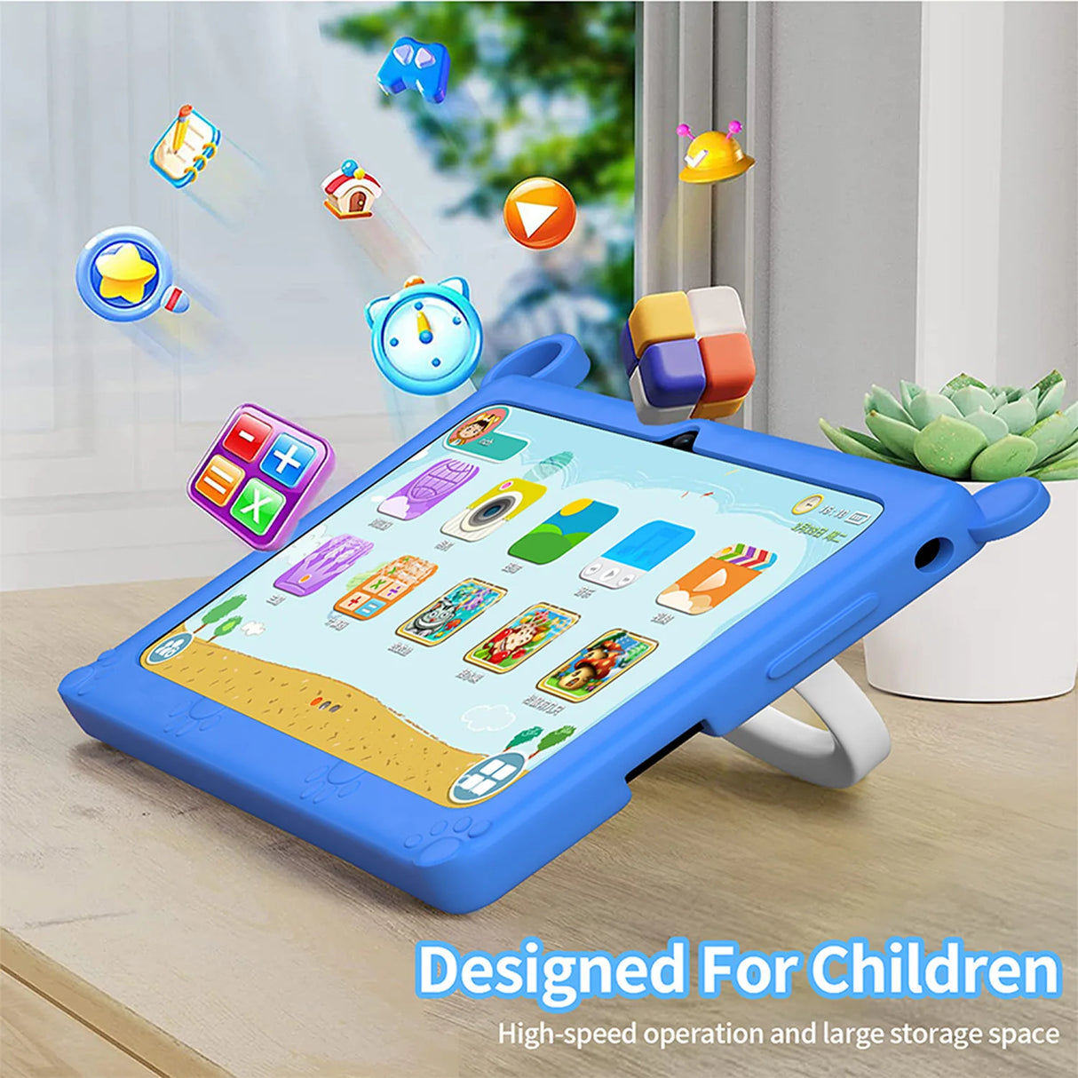 Tablette enfant BDF 7 pouces Google Learning Education Games Quad Core 4 Go RAM 64 Go ROM WiFi Bluetooth Double caméra
