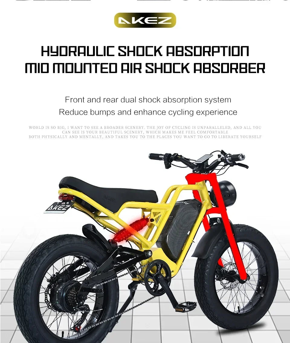 Bicicletas eléctricas de suspensión completa, 1500 W, 48 V, 18 Ah, batería extraíble, neumáticos anchos, freno hidráulico, para adultos.