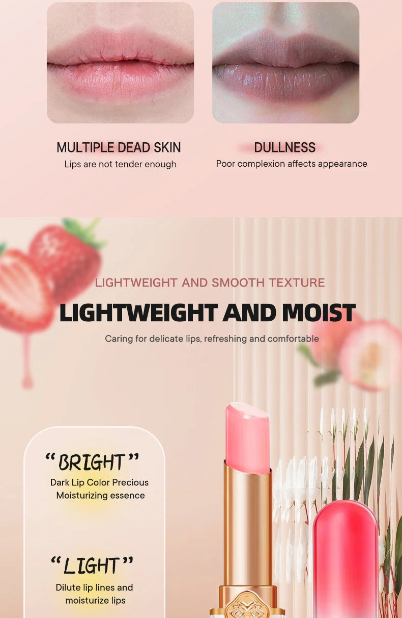 Fruit flavored moisturizing lipstick, neutral and natural, lip care, used to moisturize and prevent dryness, care for lip skin