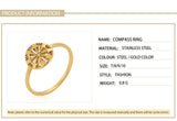 Skyrim Viking Compass Helm of Awe Ring Stainless Steel Gold Color Women Rings Aegishjalmur Nordic Amulet Jewelry Gift for Lover - Lootquake