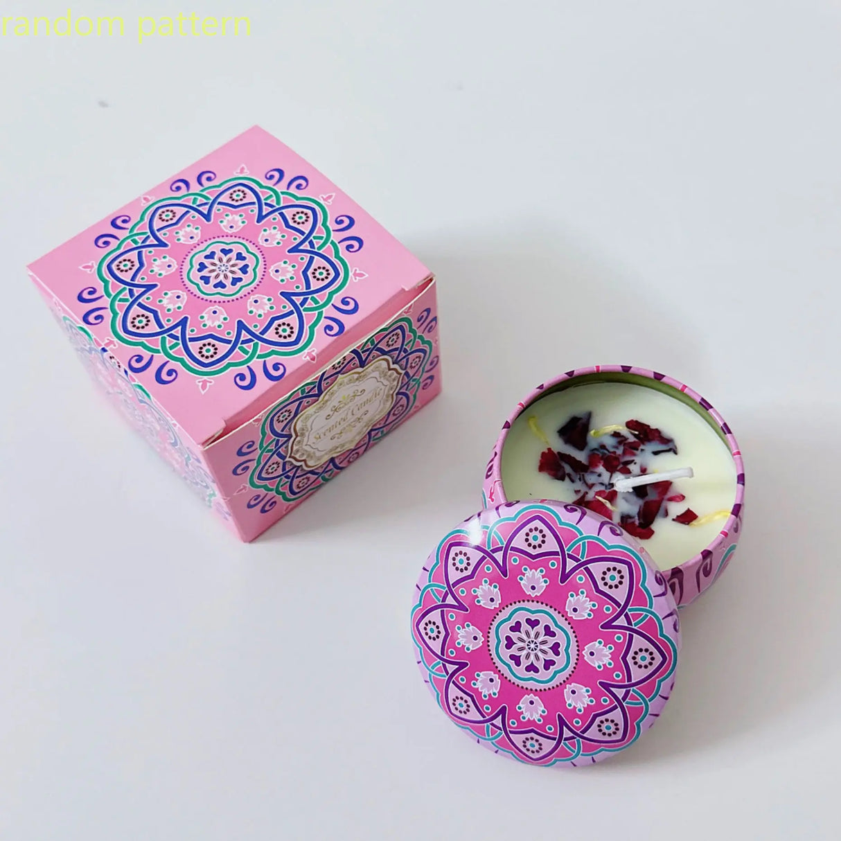 Velas aromáticas de osmanthus y gardenia con pétalos. Pequeñas velas aromáticas románticas para cumpleaños de niñas. Aromaterapia para el hogar.
