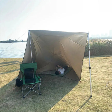 4x4m 4x3m 3x3m 19 Hang Points Tent Tarp Survival Sun Shelter Shade Canopy Outdoor Backpacking Waterproof Camping Awning SunShade - Lootquake