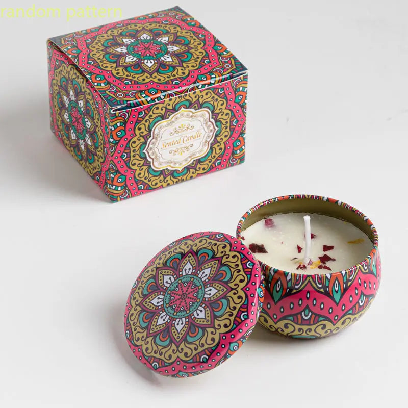 Velas aromáticas de osmanthus y gardenia con pétalos. Pequeñas velas aromáticas románticas para cumpleaños de niñas. Aromaterapia para el hogar.