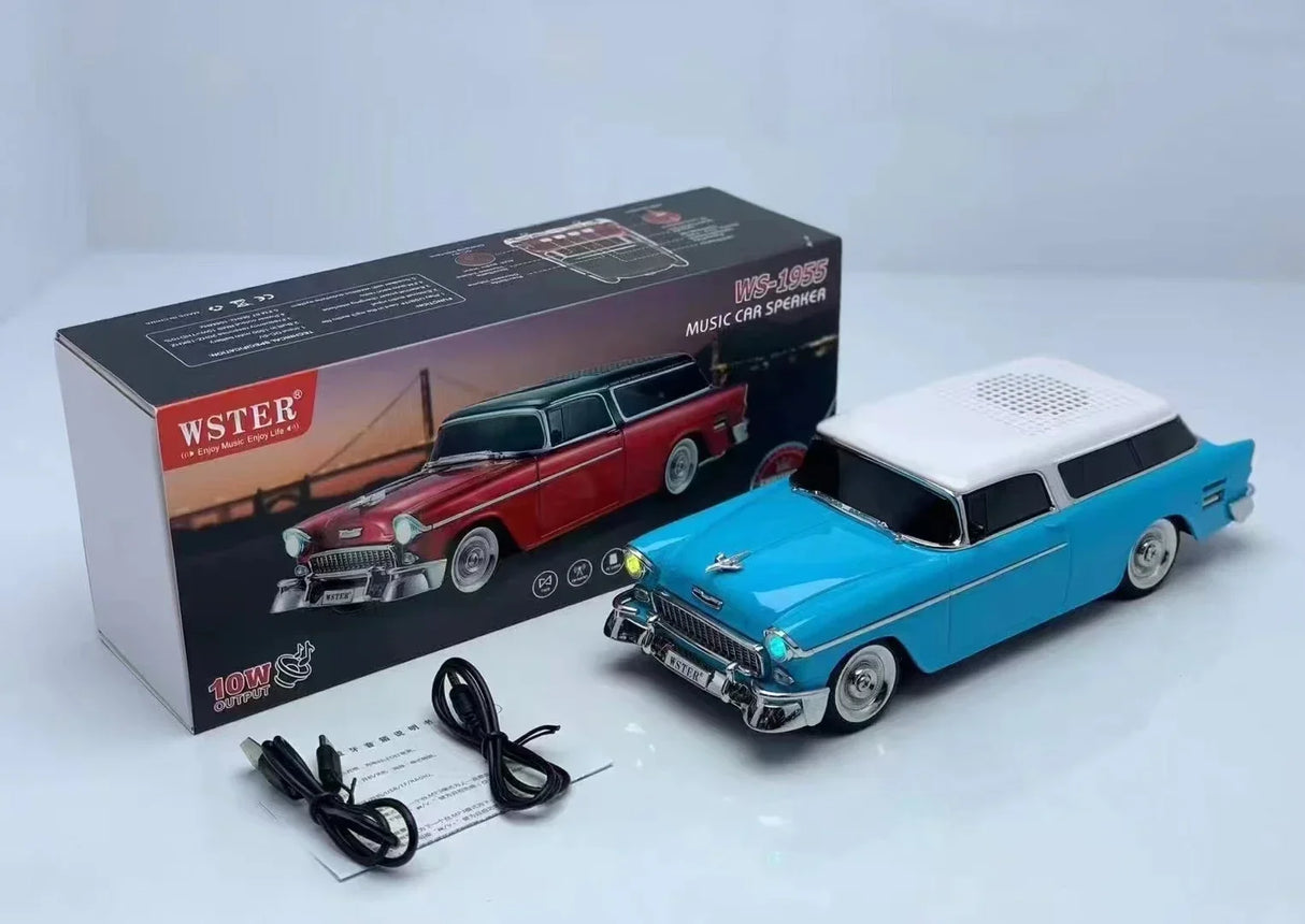 Enceinte Bluetooth sans fil pour PC, en forme de voiture classique, hi-fi, boombox, compatible radio FM, disque U, carte TF, AUX, cadeaux spéciaux, Caixa De Som