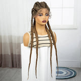 36" Natural Cornrow Braids Wig | Lace Front | Baby Hair | Long Braids