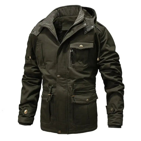 Winter Men's Warm Padded Jackets Fashion Men Fleece Lined Thermal Hooded Coats Men Mountain Ski Windbreaker Jackets Clothing - Lootquake