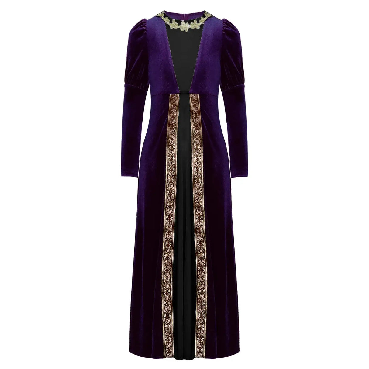 Girls Velvet Medieval Princess Dress Long Sleeve Renaissance Retro Robe Ancient Roman Long Dress for Halloween Carnival Party - Lootquake