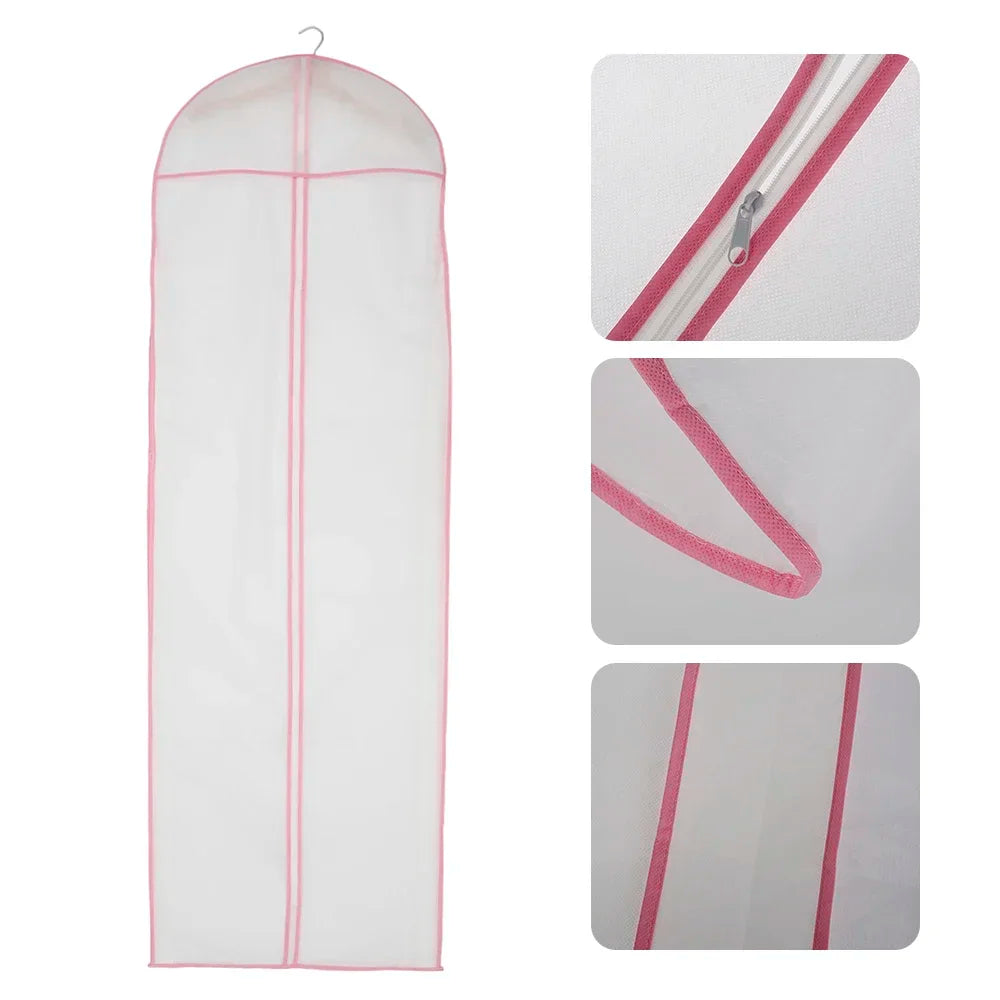 Funda protectora para vestido de novia, 1/2/5 unidades, 180 cm, para colgar ropa de novia, traje, abrigo, bolsa de almacenamiento para el hogar.