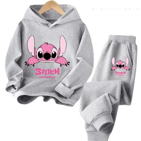 Children Hoodies Stitch Kawaii Fashion Pullover Sweatshirt Anime Trucksuit Manga Cartoons Girls Boy Kids Autumn Casual Clothes - Lootquake