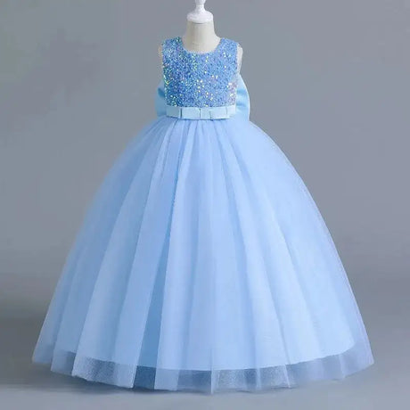 Teens Girls Bridesmaid Dresses For Wedding 5-14 Yrs Kids Sequin Birthday Party Long Dress Girls Evening Formal Pageant Vestidos - Lootquake