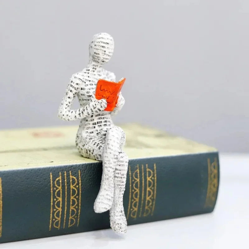 Estatua de pensadora creativa, mujer lectora artística, diseño moderno para el hogar, la oficina, estantería, mueble de TV, decoración y adorno de escritorio.